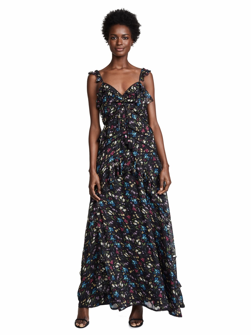 Love Sam Black Floral Print Maxi Dress